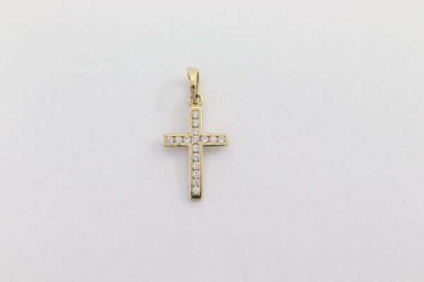 feines Kreuz mit klaren  Zirkonia  ( OHNE  KETTE )