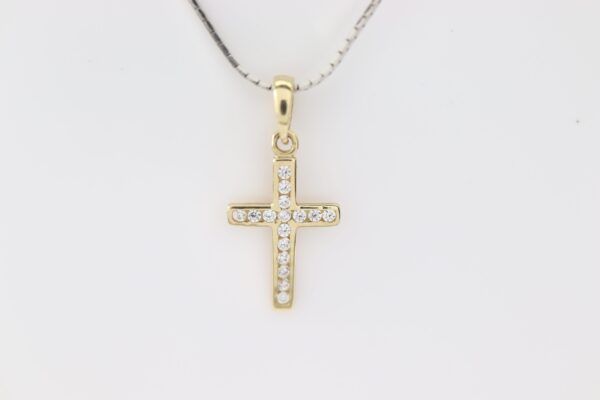 feines Kreuz mit klaren  Zirkonia  ( OHNE  KETTE ) – Bild 4