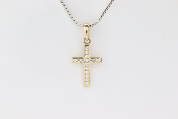 feines Kreuz mit klaren  Zirkonia  ( OHNE  KETTE ) – Bild 5