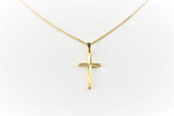 Kreuz mit Kette in Gelbgold – Bild 4