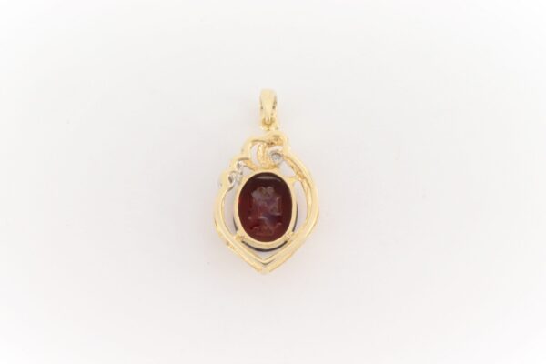 Wunderschöner Anhänger mit Granat und Diamant – Bild 2