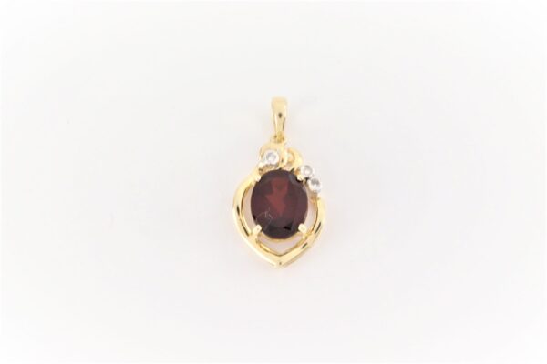 Wunderschöner Anhänger mit Granat und Diamant – Bild 4
