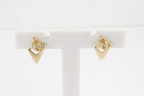 Sehr feine Ohrstecker in Gelbgold mit Diamant – Bild 3