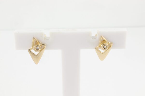 Sehr feine Ohrstecker in Gelbgold mit Diamant