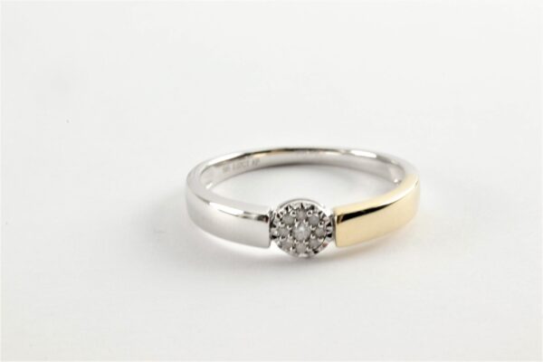 feiner Ring zweifarbig Gold mit Diamanten – Bild 2