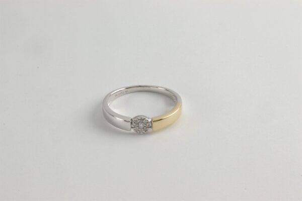 feiner Ring zweifarbig Gold mit Diamanten – Bild 3