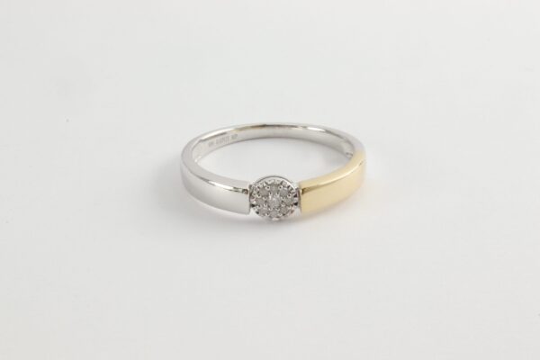 feiner Ring zweifarbig Gold mit Diamanten – Bild 5