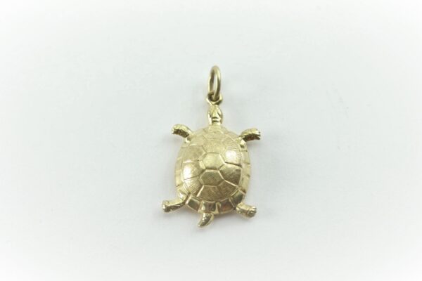 sehr schöner Anhänger als Schildkröte in Gelbgold – Bild 2