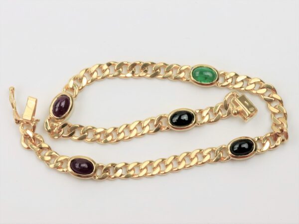 Armband in Gelbgold mit echten Steinen – Bild 2