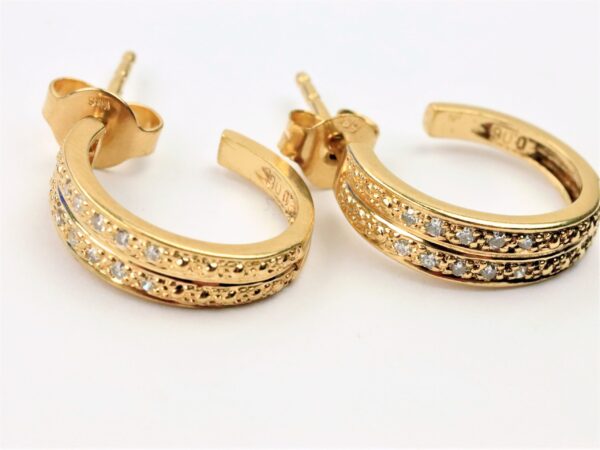 Halbcreolen in Gelbgold mit 20 Diamanten – Bild 5