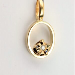kleiner Anhänger in Gelbgold mit Diamant