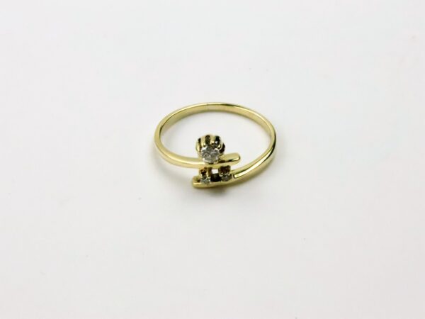 Ring in Gelbgold  mit drei Diamanten – Bild 5