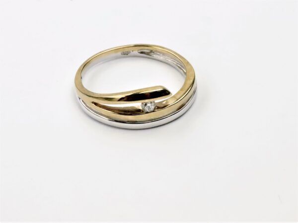 Ring mit Diamant Weißgold + Gelbgold – Bild 2