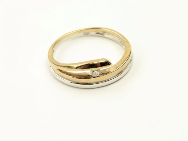 Ring mit Diamant Weißgold + Gelbgold – Bild 4