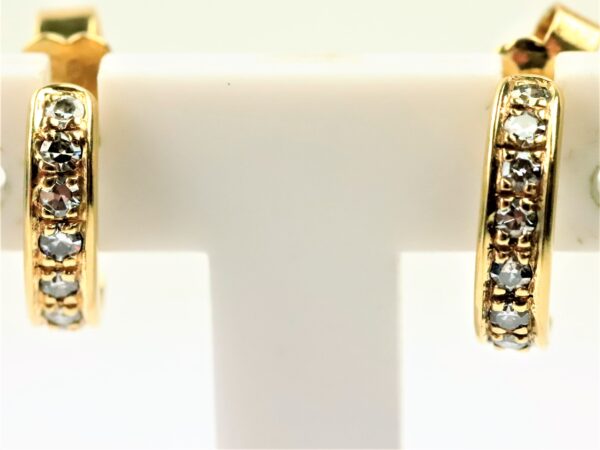 Ohrstecker  in Gelbgold mit Diamanten – Bild 2