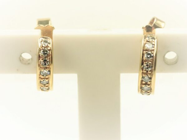 Ohrstecker  in Gelbgold mit Diamanten – Bild 3