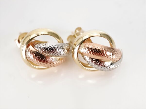Ohrstecker in Gold  - Tricolor – Bild 2