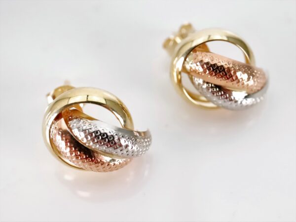 Ohrstecker in Gold  - Tricolor – Bild 3