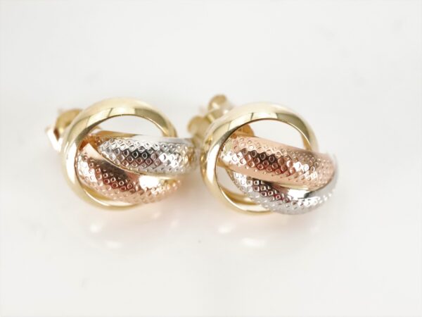 Ohrstecker in Gold  - Tricolor – Bild 4