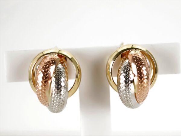 Ohrstecker in Gold  - Tricolor
