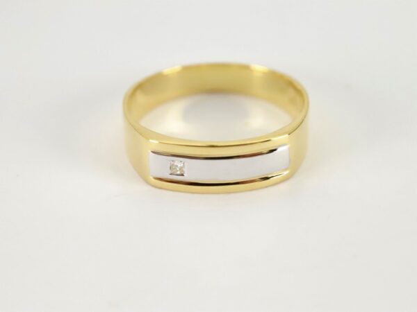 Ring Gelbgold  mit Diamant  und Weißgold