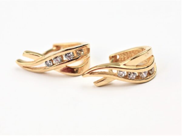 Creolen  in Gelbgold mit Zirkon – Bild 2