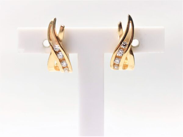 Creolen  in Gelbgold mit Zirkon