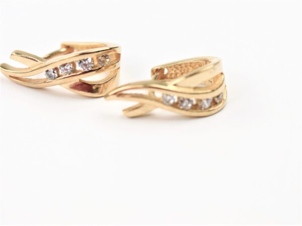 Creolen  in Gelbgold mit Zirkon – Bild 5
