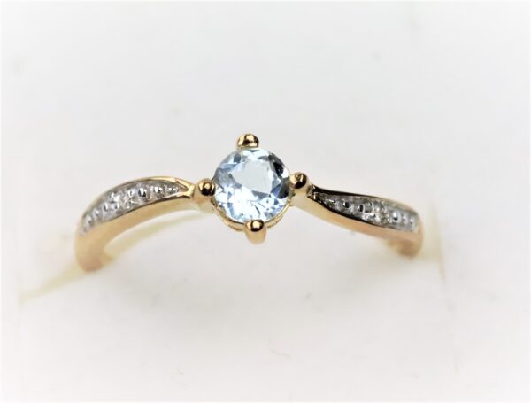 Ring  mit Aquamarin und Zirkonia – Bild 6