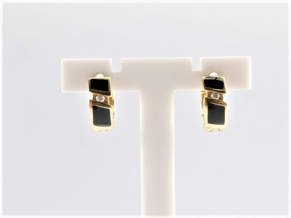Creolen in Gelbgold  mit Zirkonia – Bild 2