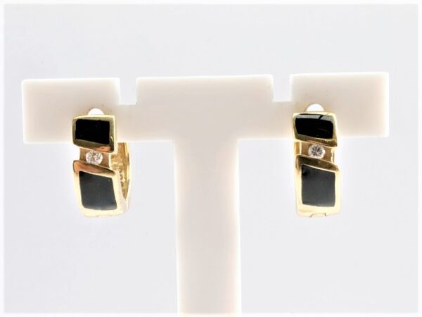 Creolen in Gelbgold  mit Zirkonia – Bild 4