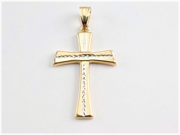 Kreuz   - Gelbgold mit Weißgold -