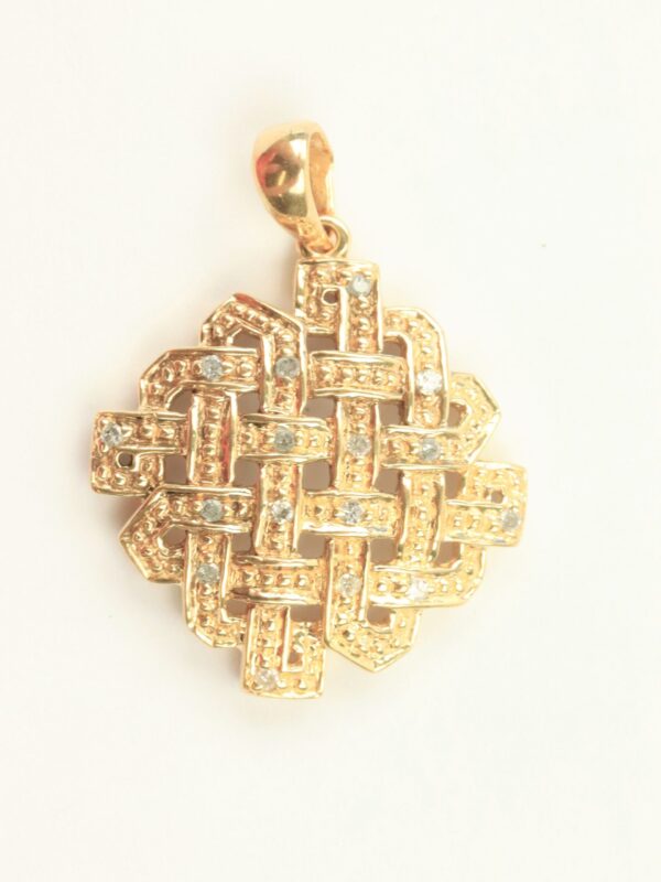 herrlicher Anhänger mit Diamanten in Gelbgold – Bild 2