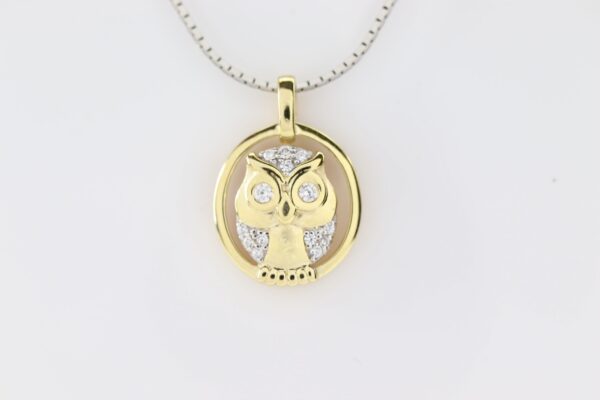 Anhänger in Gelbgold   kleine Eule ( OHNE  KETTE )