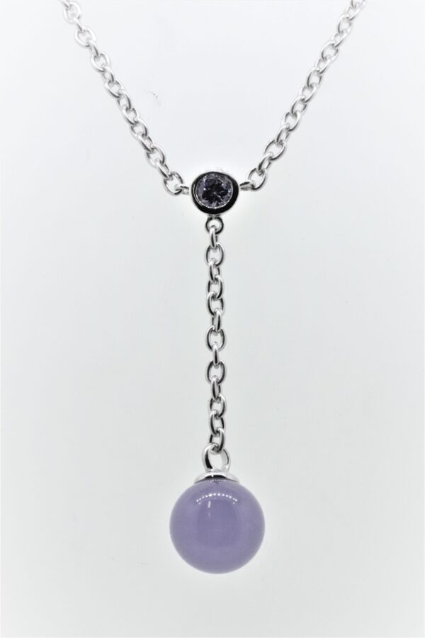Collier 925 Sterlingsilber rhodiniert mit Amethyst + Zirkonia