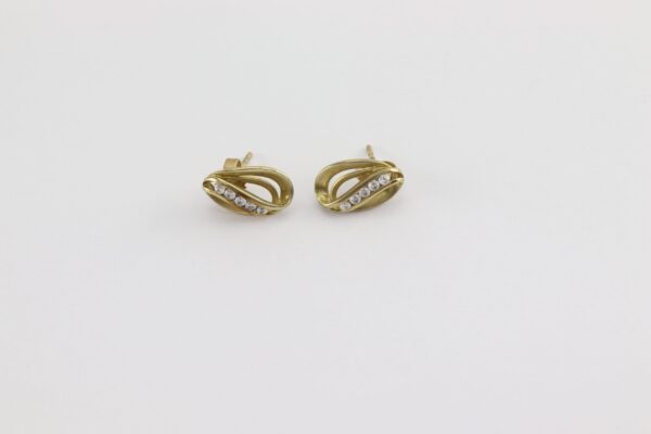Ohrstecker  in Gelbgold mit Zirkonia – Bild 2