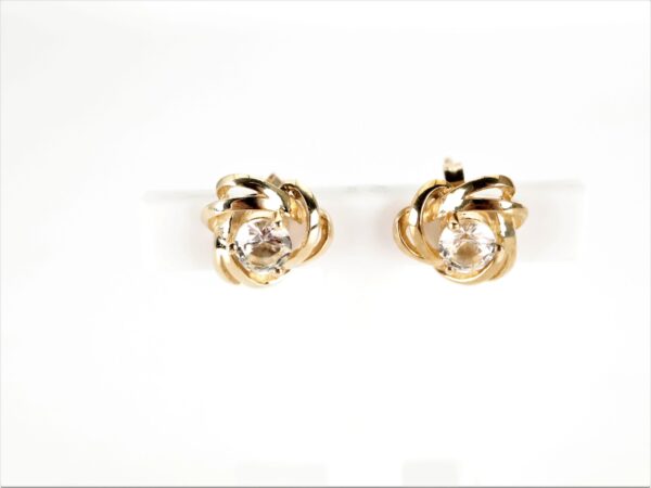 Ohrstecker in Gelbgold mit Zirkonia – Bild 3