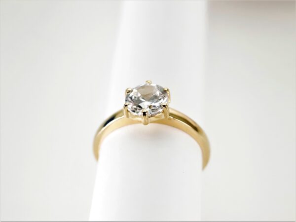 sehr feiner Ring in Gelbgold mit Zirkonia – Bild 2