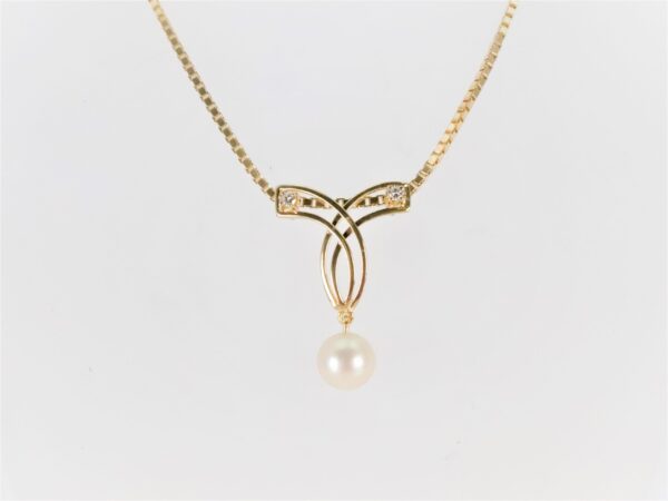 Colllier  sehr feines Collier mit 2 Diamanten – Bild 5
