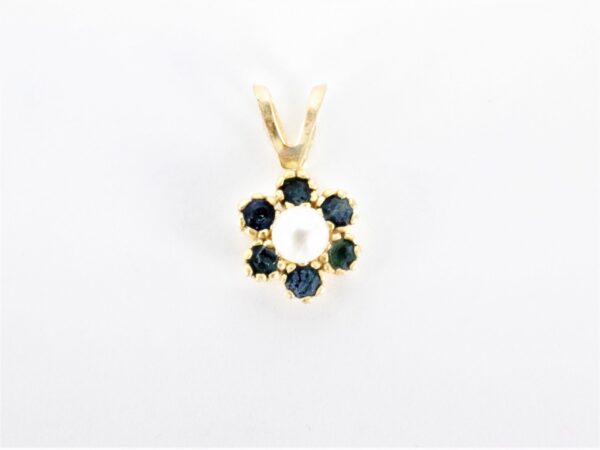 Anhänger  mit Saphir ( OHNE  KETTE  )  #Gold-472-2 – Bild 2