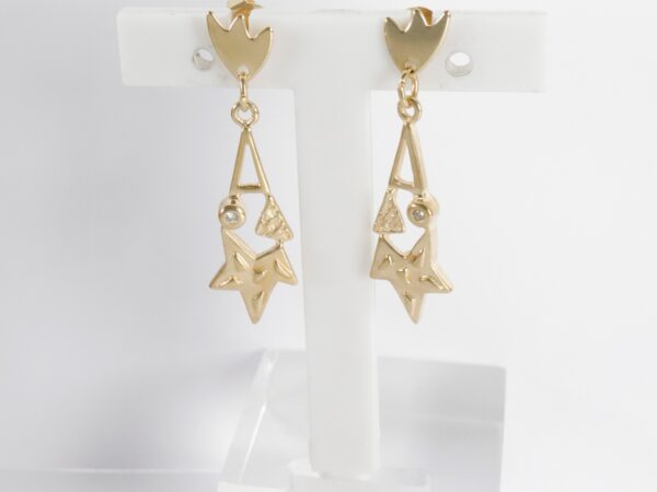 Ohrstecker  in Gelbgold mit Diamant – Bild 2