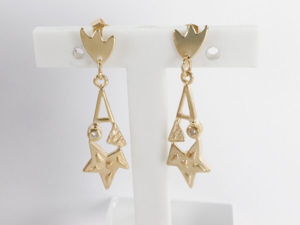 Ohrstecker  in Gelbgold mit Diamant