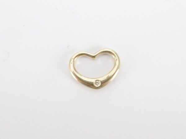 Herz in Gelbgold mit einem Diamanten ( ohne Kette ) – Bild 2