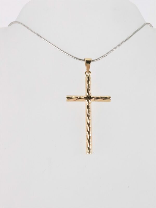 Kreuz mit leichter Musterung in Gelbgold ( OHNE  KETTE  )