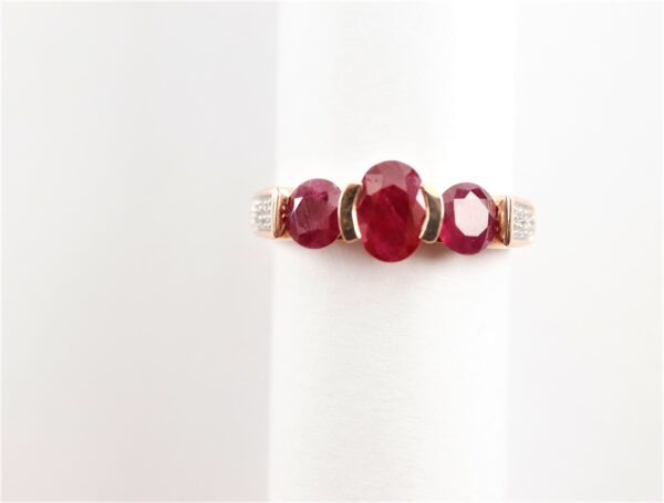 Ring - Rotgold - mit Rubin und Diamat – Bild 4