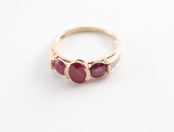 Ring - Rotgold - mit Rubin und Diamat – Bild 6