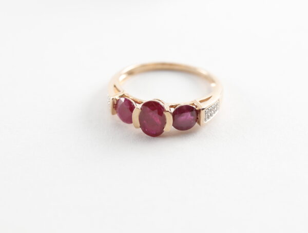 Ring - Rotgold - mit Rubin und Diamat – Bild 7