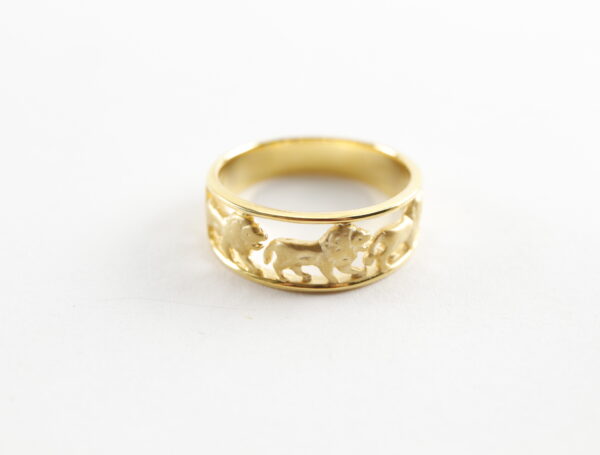 Ring   mit Löwen - in Gelbgold – Bild 4