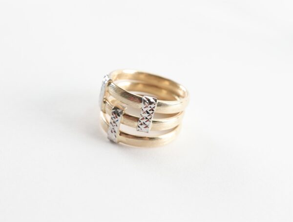 Ring  Gelbgold und Weißgold – Bild 2