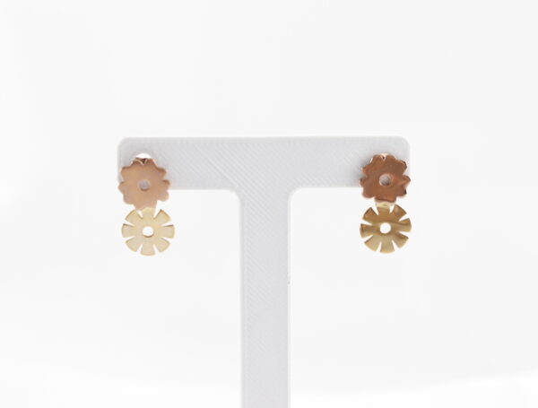 Ohrstecker 2 Farbig Gelbgold und Rotgold – Bild 3